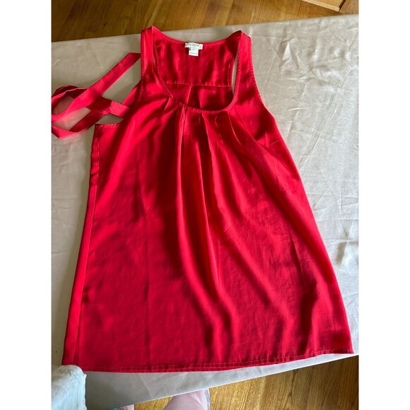 J Crew Red Single Shoulder Tie Tank Size 00 EUC - Picture 4 of 4